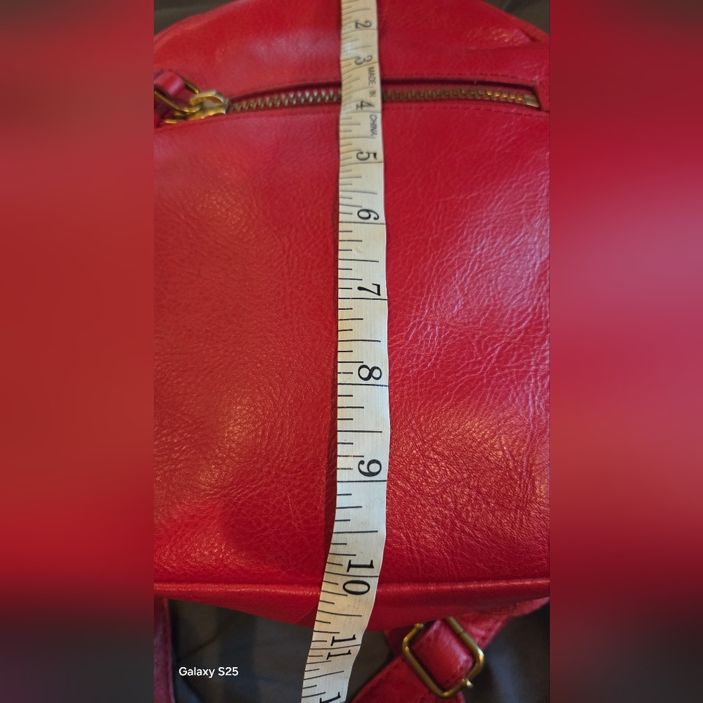 Fossil Red Leather Backpack, Small - Picture 3 of 6